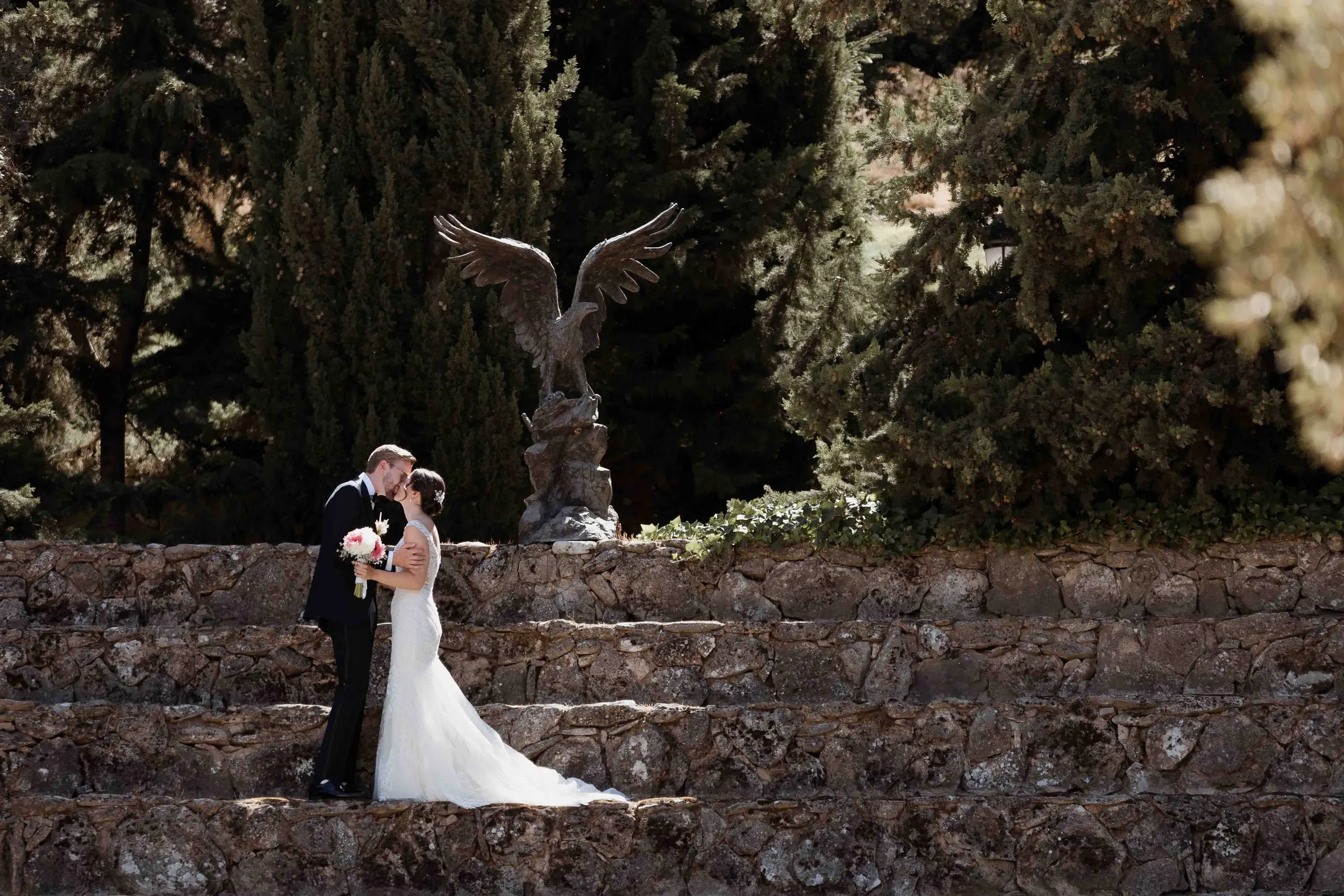 First look on the stone steps at Los Pilares de Ronda